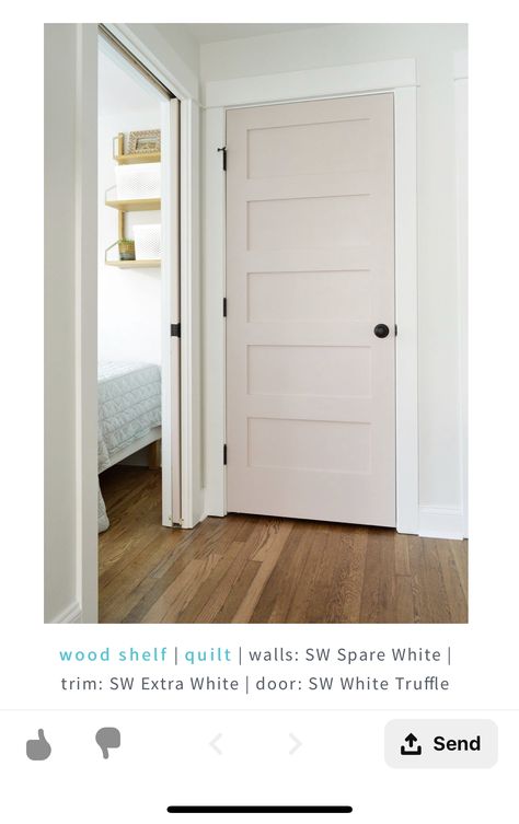 Sherwin Williams “white truffle” Sherwin Williams White Truffle, Sherwin Williams White, Pink Paint Colors, House Color Palettes, Favorite Paint Colors, White Truffle, Colors For Home, Big Girl Rooms, White Room