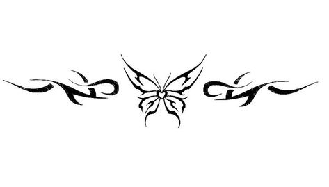 Tramp Stamp Stencil, Modern Tramp Stamp Tattoos, Star Tramp Stamp, Butterfly Tramp Stamp, Henna Butterfly, Wing Shapes, Tramp Stamps, Cute Foot Tattoos, Tramp Stamp Tattoos