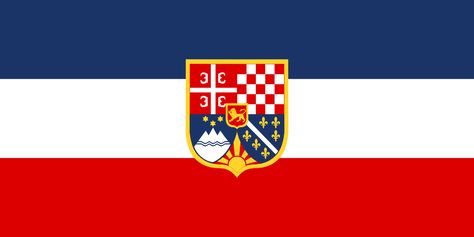 Flag Yugoslavia - state (alternate history) by YamaLama1986 Pulau Pinang Flag, Yugoslavia Flag, Alternate Flags, Croatian History, Serbia Flag, Croatia Flag, Countries And Flags, Historical Flags, International Flags