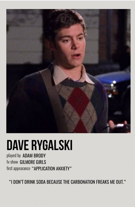 Lane Kim And Dave Rygalski, Dave Rygalski Aesthetic, Gilmore Girls Polaroid Poster, Dave From Gilmore, Dave Gilmore Girls Aesthetic, Dave Gilmore, Dave Rygalski, Gilmore Girls Poster, Gilmore Girls Characters