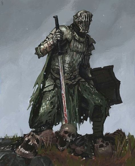 Although their bodies have decayed, a Grave Guard is held together by evil magic so strong that it has endured for centuries. They wear ancient battle gear of primitive alloy, corroded by time and dusty with the years. These eerie, silent sentinels stand constant vigil on the crumbling battlements of many Sylvanian Castles, never resting, and eternally ready to defend their masters. When a Vampire marches forth, his Grave Guard advance at the head of the Undead host. A Man, Art