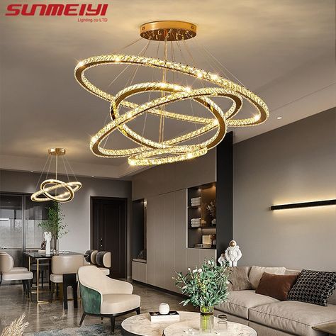 Brand Name: SUNMEIYIOrigin: Mainland ChinaCertification: CCCCertification: ceIs Bulbs Included: YesIs Dimmable: YesSwitch Type: Remote ControlModel Number: HuaH-D32Power Source: ACBody Material: CRYSTALShade Direction: Up DownVoltage: 90-260VShade Type: CRYSTALBase Type: WedgeFeatures: ChandeliersStyle: Modern StyleLight Source: LED BulbsInstallation Type: Flush MountItem Type: ChandeliersWarranty: 3 yearsCrystal Type: K9 CrystalType: kitchen lampFeatures 3: chandelier for living roomSpace: Livi Chandeliers For Living Room, Birthday Grandma, Gold Living Room Decor, Chandelier Living Room, Elegant Lighting Fixtures, Led Crystal Chandelier, Lights For Home, Ring Chandelier, Gold Home Decor