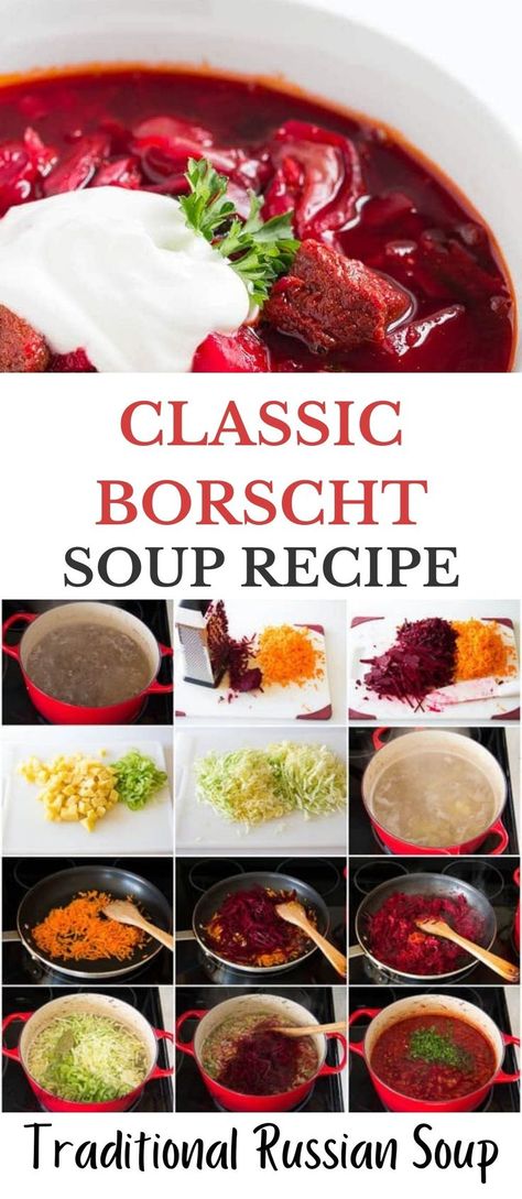 Best Borscht Soup Recipe, Beef Borscht, Classic Borscht Recipe, Borscht Soup Recipe, Russian Borscht Soup, Borscht Recipe, Borscht Soup, Recipe For Fall, Homemade Comfort Food