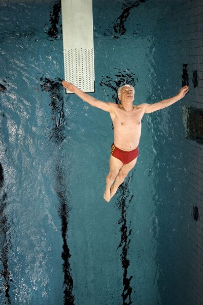 Diving into pool Old Man - Brunsgarrd Diving Into Pool, Vintage Swimmer, Springboard Diving, Diving Springboard, Innovation Hub, Diving Pool, Male Pose Reference, Male Poses, Old People