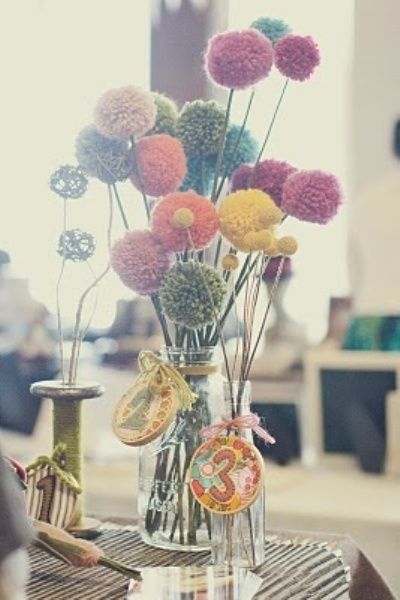 16 summer centerpiece ideas for your table – SheKnows Pom Centerpieces, Pom Pom Centerpieces, Expensive Flowers, Pom Pom Flowers, Summer Centerpieces, Unique Wedding Flowers, Wedding Floral Centerpieces, Unique Centerpieces, Pom Pom Crafts