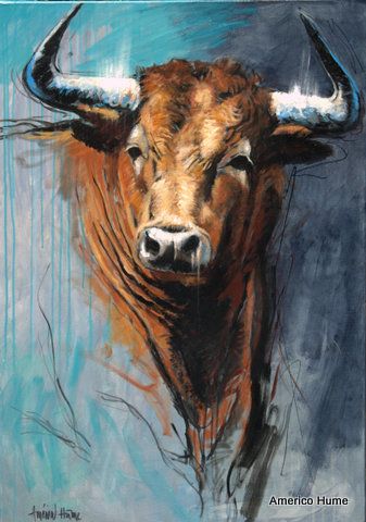 CUADROS MODERNOS Bull Artwork, Farm Animal Paintings, Highland Cow Painting, Bull Painting, Bull Art, Cow Painting, Cow Art, Horse Painting, Western Art