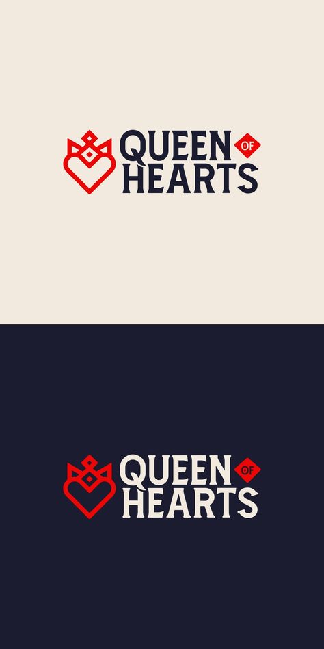 Queen Of Hearts Logo, Queen Of Hearts Design, Red Logo Design Ideas, Queen Logo Design, Heraldry Logo, Red Logo Design, Heart Logo Design, Strategy Logo, Queen Logo