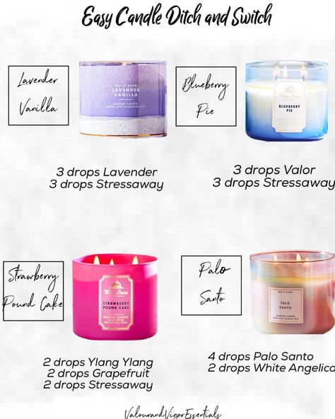 Ditch And Switch Candle Swap, Humidifier Oils, Candle Guide, Essential Oil Candle Blends, Essential Oil Candle Recipes, Ditch And Switch, Candle Recipes, Candle Scents Recipes, Lilin Aroma