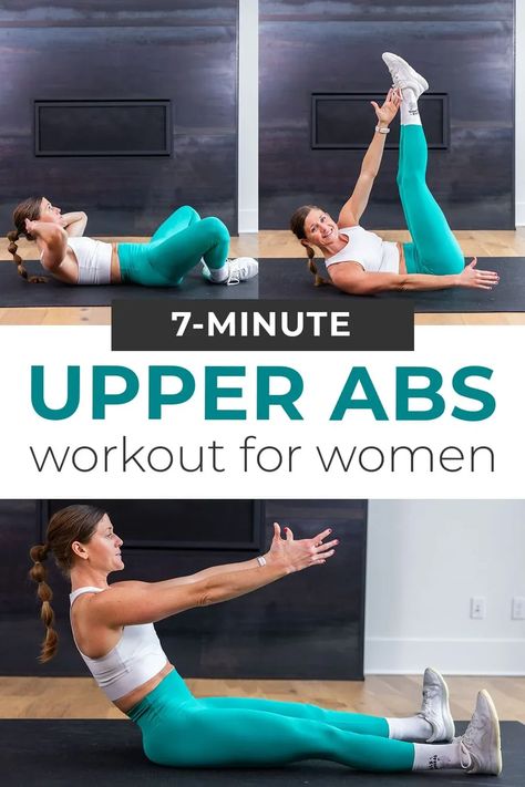 Target the upper abs with this fun and effective no equipment workout: the BEST upper ab exercises! The upper abs are the most visible part of the rectus abdominis, or the "six-pack" muscles in the abs! Follow along Upper And Lower Stomach Workout, Abs And Stretch Workout, Best Abdominal Exercises For Women, Daily Abs Workout For Women, Upper Core Exercises, Abd Exercises For Women, Upper Abdomen Workout, Exercises For Upper Abdomen, Ab Work Out Gym