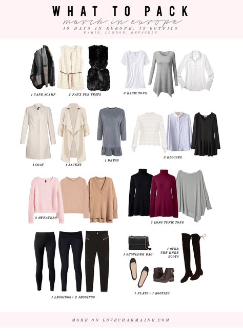 What to Pack: Outfits for March in Europe March In Europe, Outfits For March, Europe Clothing, Capsule Packing, Europe In March, Travel Mediterranean, Europe Autumn, March Travel, London In March