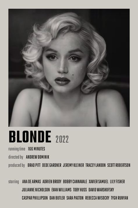 Blonde Movie Poster Blonde Polaroid Poster, Blonde Polaroid, Blonde Movie Poster, Blonde Poster, Doremon Nobita, Blonde Halloween, Blonde Movie, Blonde Halloween Costumes, Xavier Samuel