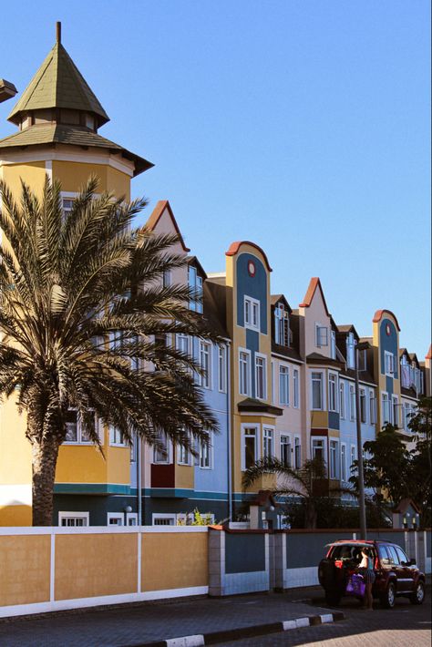 Namibia Architecture, Namibia Aesthetic, Namibia Swakopmund, Swakopmund Namibia, Windhoek Namibia, Namibia Travel, Desert Aesthetic, German Architecture, Female Farmer