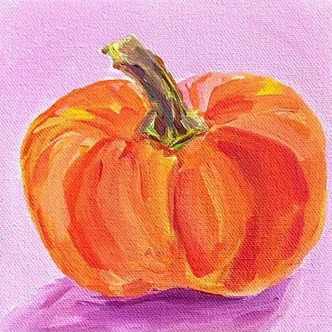 Easy Pumpkin Painting, Paint A Pumpkin, Inspired Painting, Fall Art Projects, Learn How To Paint, Pumpkin Painting, Pumpkin Art, Acrylic Painting Tutorials, Happy Paintings