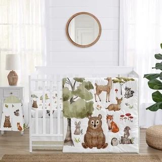 Bed Bath & Beyond | The Best Deals Online: Furniture, Bedding, Rugs, Kitchen Essentials & More Gender Neutral Crib Bedding, Children's Bedding, Woodland Forest Animals, Neutral Crib, Crib Comforter, Watercolor Woodland, Baby Crib Bedding Sets, Whimsical Nursery