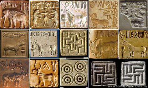 Collection of Indus Valley Stamp Seals in indecipherable Harappan language (3500-1900 BCE) Often, animals such as bulls, elephants, rhinoceros, water buffaloes and the mythical unicorn accompanied the text on seals to help the illiterate identify the origin of a particular seal. Famous Indian Paintings, Indian Art Forms, Mayan Language, Mayan Glyphs, Mohenjo Daro, Tanjore Paintings, Indus Valley, Indus Valley Civilization, Ancient Paintings