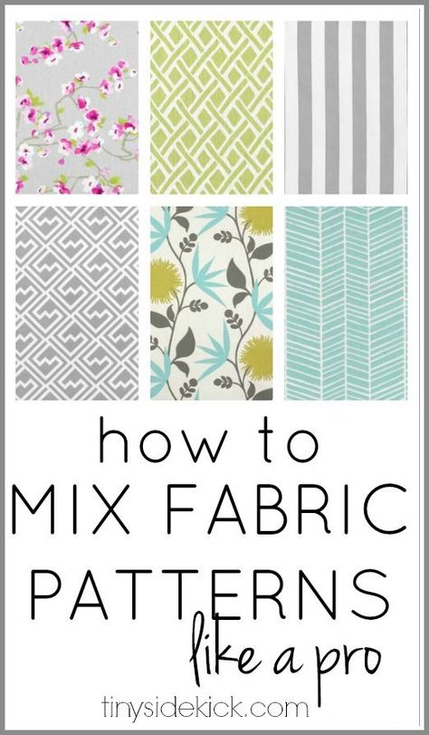 How to Mix Fabric Patterns Like a Pro - originally for home dec, but good tips for quilts as well! Mixing Fabrics Patterns, Mixing Patterns, Choosing Fabric, Buy Fabric Online, How To Mix, Sewing Fabrics, Quilting Techniques, Buy Fabric, Quilting Tips