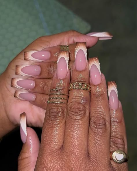 Dark Skin Nails Ideas, Brown Acrylic Nails, Brown Nails Design, Tapered Square Nails, Retro Nails, Fancy Nails Designs, Stylish Nails Designs, French Tip Acrylic Nails, Glow Nails