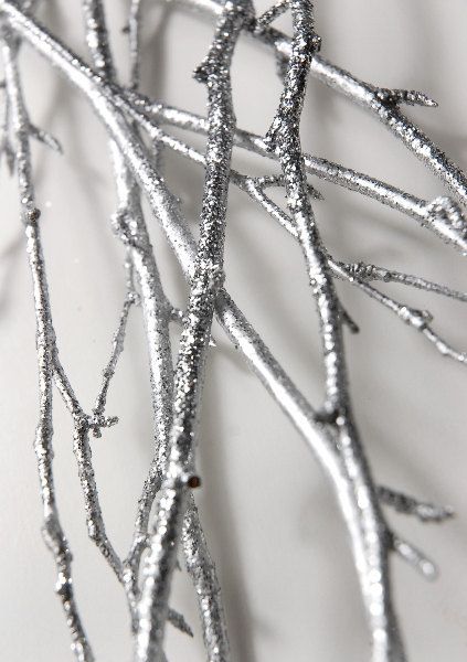 Silver Sparkle Birch Branches by AStitchApart Branches Decor, Hobby Lobby Furniture, Bouquet Succulent, Dry Tree, Silver Aesthetic, Visible Spectrum, Hobby Lobby Christmas, Wooden Decorations, Tree Centerpieces