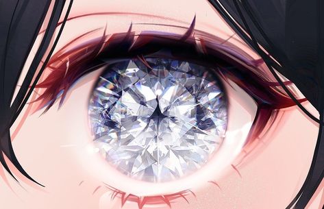 Diamond Eyes Drawing, Magic Eyes Anime, Pretty Anime Eyes, Galaxy Eyes, Eyes Artwork, Magic Eyes, Beautiful Eye, Diamond Eyes, Aesthetic Eyes