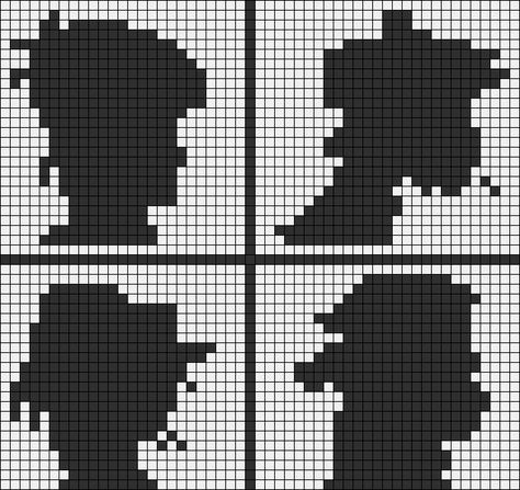 Alpha pattern #102056 | BraceletBook Gorillaz Alpha Pattern, Pierce The Veil Alpha Pattern, Album Cover Pixel Art Grid, Large Pixel Art, Gorillaz Album Cover, Crochet Grid Patterns Small, Crochet Music, Pixel Grid, Logo Music