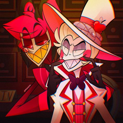 Lucifer And Alastor, Alastor And Lucifer, Red Monochromatic, H Hotel, Alastor Hazbin Hotel, Lucifer Morningstar, Old Camera, Morning Star, Hotel Art