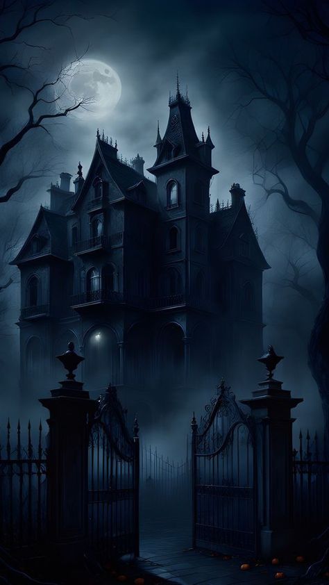 Scary Mansion Aesthetic, Spooky Landscapes, Lovecraft Aesthetic, Haunted House Art, Haunted House Pictures, Haunted Movie, Scary House, Gothic Background, Vampire House