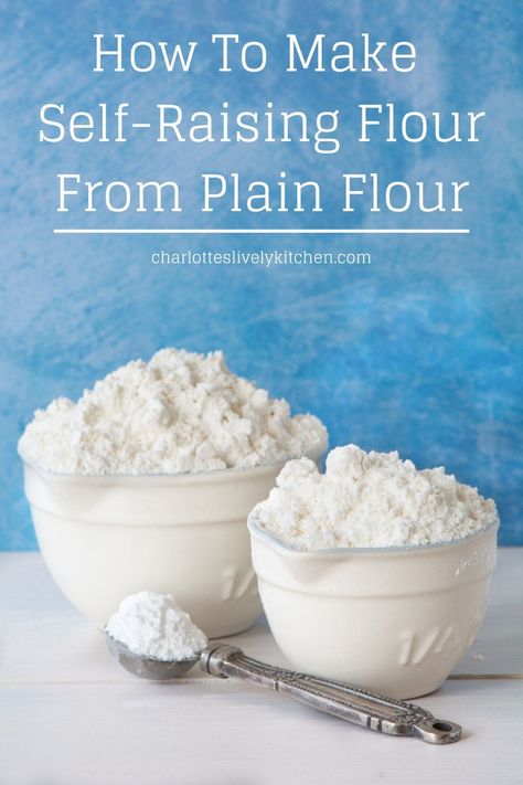 How to make self-raising flour from plain (or all-purpose) flour and baking powder. Make Self Rising Flour, Recipe Cheesecake, Self Raising Flour, Baking Soda Benefits, Homemade Snickers, Cheesecake Dessert, Cookies Bars, Clam Recipes, Baking Soda Uses