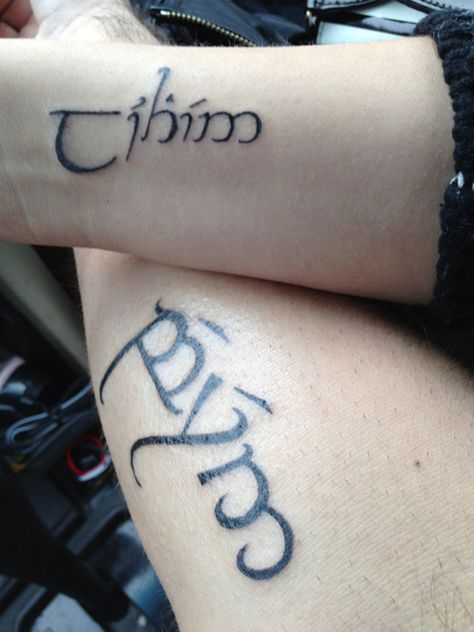 Beren and Luthien tattoo Beren And Luthien Tattoo, Luthien Tattoo, Elven Tattoo, Elvish Tattoo, Beren And Luthien, Different Alphabets, Most Popular Tattoos, Large Tattoos, Small Words