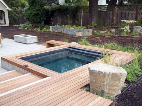 Top 80 Best Hot Tub Deck Ideas - Relaxing Backyard Designs Hot Tub Deck Ideas, Whirlpool Deck, Hot Tub Deck Design, Modern Hot Tubs, Small Hot Tub, Sunken Hot Tub, Tub Deck, Hot Tub Landscaping, Hot Tub Patio