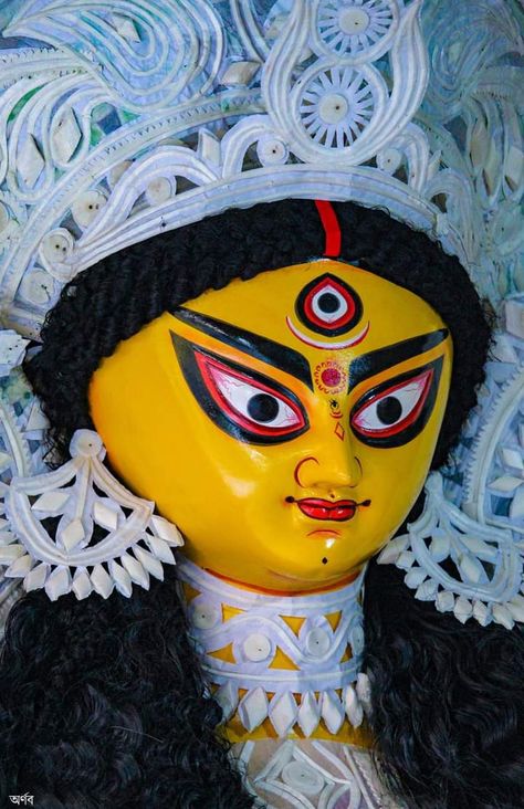 Ma Durga Face, Durga Maa Face, Maa Durga Face, Durga Art, Durga Face, Indian Flag Colors, Durga Puja Kolkata, Navratri Devi Images, Navratri Puja