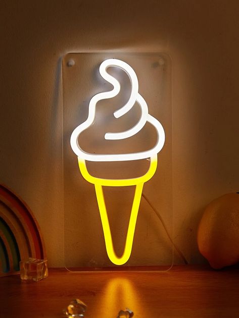 Aesthetic Full Hd, Ice Cream Light, Neon Ice Cream, Etsy Wall Decor, Ice Cream Wallpaper, Small Restaurant Design, Ice Cream Sign, Coffee Shop Signs, Neon Open Sign