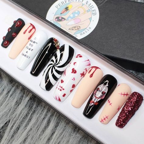 Saw Nails, Nails Horror, Saw Horror, Jigsaw Saw, Diy Nails Stickers, Horror Nails, Nails Fake, Horror Halloween, Halloween Nail Designs