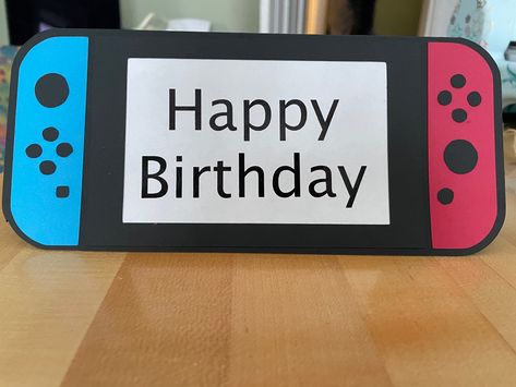 Nintendo Switch Card Birthday, Paper Nintendo Switch, Nintendo Switch Birthday Card Diy, Boys Birthday Cards Handmade, Nintendo Switch Birthday Cake, Nintendo Switch Birthday Party Ideas, Gamer Birthday Cards, Nintendo Switch Card, Nintendo Switch Birthday