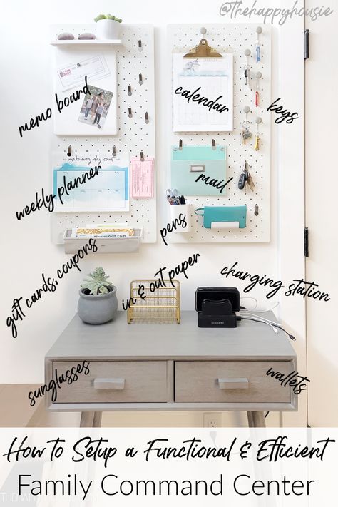 Family Command Center Wall, Command Center Organization, Diy Command Center, Junk Organization, Home Command Center, Organizing Challenges, Family Command Center, Dining Room Hutch, Paper Clutter