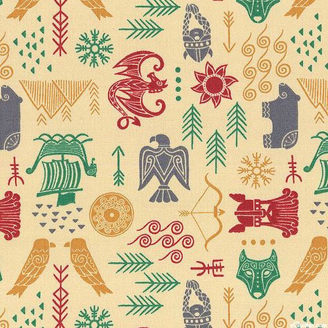 Norse Folk Art, Nordic Pattern Viking, Nordic Art Vikings, Mythology Pattern, Viking Illustration, Vikings Aesthetic, Norse Patterns, Scandinavian Crafts, Norse Mythology Art