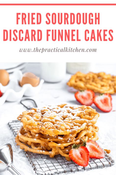 Sourdough Discard Beignets, Sourdough Discard Funnel Cake, Sourdough Dessert, Sourdough Desserts, Funnel Cake Recipe Easy, Recipe Using Sourdough Starter, Funnel Cake Recipe, Discard Recipe, Sourdough Starter Discard Recipe