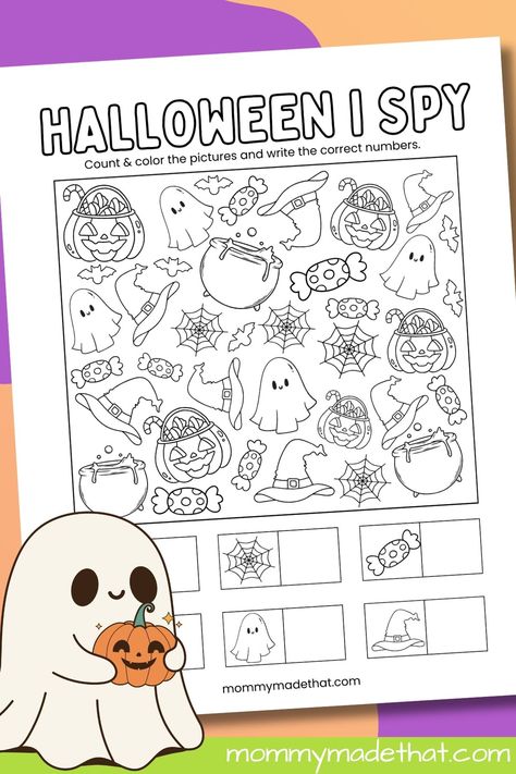 Free Ispy Printable Pages, Halloween Mazes For Kids Free Printable, Halloween I Spy Printable Free, I Spy Halloween Printables For Kids Free, Halloween Ispy Printable Free, I Spy Printables For Kids Free, I Spy Free Printable, Halloween Worksheets Preschool, Ivy School