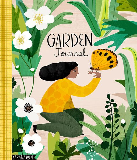 Gardener Illustration, Woman With Butterfly, Sarah Allen, 데이비드 ��호크니, Funny Vine, Illustration Journal, Illustration Woman, 동화 삽화, Garden Illustration