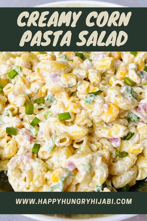 This creamy corn pasta salad is the perfect side for your next BBQ. Don't miss out. Follow for more! Corn And Pasta Salad Recipe, Macaroni Pasta Salad Recipes Cold, Corn And Pasta Salad, Chicken And Corn Salad, Sweet Corn Pasta Salad, Corn Pasta Salad Recipes, Cold Pasta Salad Recipes With Mayo, Pasta Salad Recipe Mayo, Macaroni Salad With Corn