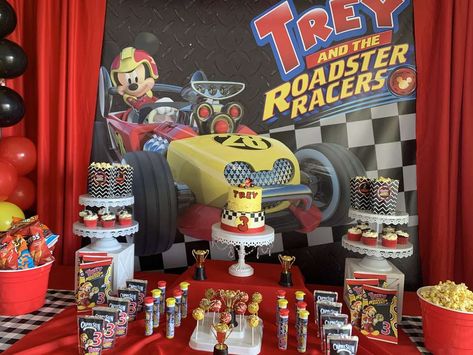 Mickey and the Roadster Racers Birthday Party Ideas | Photo 2 of 18 | Catch My Party Mickey And The Roadster Racers Birthday, Mickey And Roadster Racers Party Ideas, Mickey Mouse Road Racers Birthday Party, Mickey And The Roadster Racers Cake, Mickey Racers Birthday Party, Mickey Mouse Racers Birthday, Mickey And The Roadster Racers Party, Mickey Mouse Roadster Racers Birthday, Roadster Racers Birthday Party