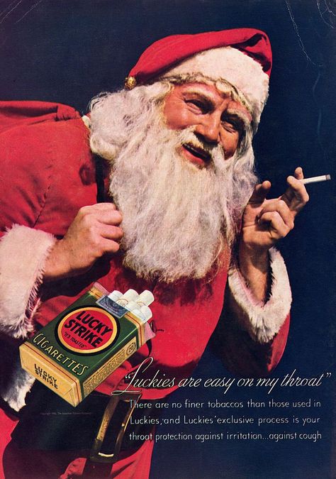 Santa smoking in vintage Cigarettes holiday ad Christmas Nails 2019, Easy Christmas Nail Art, Holiday Ads, Christmas Nails Winter, Christmas Nail Colors, Christmas Nail Art Easy, Dark Green Nails, Red Christmas Nails, Cute Christmas Nails