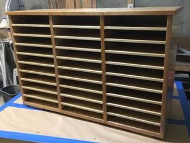 30 Slot Mailbox Organizer: 15 Steps (with Pictures) Student Mailboxes, Classroom Mailboxes, Office Mailboxes, Wooden Mailbox, Diy Mail, Diy Mailbox, Wood Crafting Tools, Diy Office, Diy Classroom