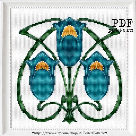 Gallery.ru / Photo #2 - Art Nouveau - artusik Motifs Art Nouveau, Flower Borders, Dragon Cross Stitch, Art Nouveau Pattern, Art And Craft Design, Loom Bands, Cross Stitch Borders, Craft Design, Bead Loom Patterns