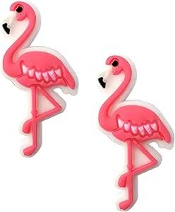 Amazon.com: INTASTY Flamingo Shoe Charms - Set of 2 for Clog Sandals, Backpacks, Wristbands - Perfect for Footwear and Accessories with Ventilation Holes : Clothing, Shoes & Jewelry Flamingo Photos, Flamingo Shoes, Flamingo Photo, Shoe Decoration, Clog Sandals, Decorated Shoes, Charm Set, Shoe Charms, Wristbands