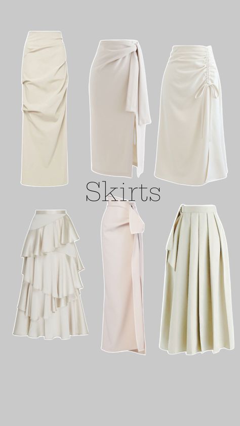 Skirts of different styles and textures Skirt Models Ideas, Long Skirt Design Ideas, Unique Skirts Design, Modest Dresses Fashion, Chic Dress Classy, Pretty Skirts, Stylish Work Attire, Modest Dresses Casual, Elegant Dresses Classy