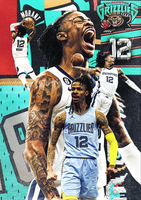 NBA Poster design made with Photoshop by Lucas Marchiani Ja Morant Poster, Nba Posters, Basketball Pics, Ja Morant Style, Nba Poster, Nba Wallpaper, Chicano Lettering, Basketball Poster, Live Screen