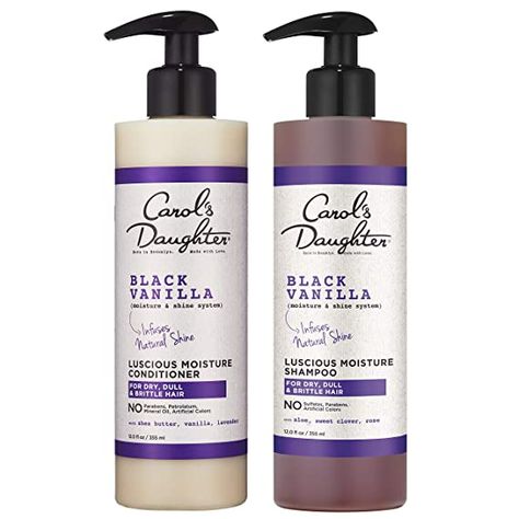 Amazon.com : Carol's Daughter Black Vanilla Sulfate Free Moisture Shampoo and Conditioner Set ($22 Value) - For Curly, Dry Natural Hair, 2 Full Size Products : Beauty & Personal Care Sulfate Free Shampoo And Conditioner, Hair Smoothie, Daughter Black, Color Safe Shampoo, Carols Daughter Products, Good Shampoo And Conditioner, Shampoo And Conditioner Set, Hair Care Gifts, Shampoo For Curly Hair