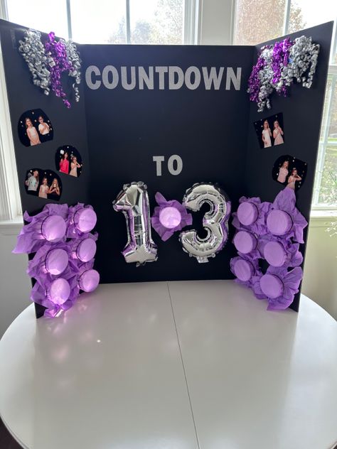 Looking for a fun way to count down the days to your child becoming a teenager? Create a punchboard! 13 Days To 13 Birthday, Count Down To Birthday Gift Ideas, 13 Year Birthday Ideas, Things To Do At 13th Birthday Party, 13 Days To Go Countdown Birthday, Birthday Countdown Punch Board, 13th Birthday Morning Surprise, 13th Birthday Surprise Ideas, Punch Board Birthday Gift Ideas