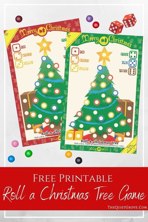 Roll A Christmas Tree, Free Christmas Games, Christmas Tree Game, Christmas Board Games, Christmas Things To Do, Free Games For Kids, Printable Christmas Games, Parents Christmas, Candy Games