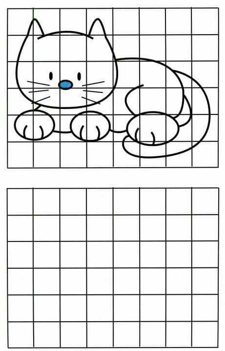 Simple Machines Activities, Drawing Grid, Color Worksheets For Preschool, Grid Drawing, Art Classroom Decor, Art Worksheets, Graph Paper Art, Drawing Activities, Simple Machines